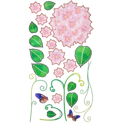 Slickblue Pink Petals Wall Decals 13" x 23.5" - Floral Vinyl Stickers for Living Room & Bedroom Decor