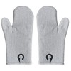 Home Mart Goods Grey Heat Resistant Thick Soft Quilted Lining Kitchen Oven Glove Mitts With Neoprene - 4 of 4