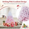 White & Pink Flocked Christmas Tree, Full Branch Tips, Fire-Resistant PVC, Hinged Design with Stable Metal Stand - 4 of 4