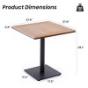 Syemin Patio Side Table, Patio Table Outdoor Dining Table Set, Wood Top Outdoor Furniture Square Table for Lawn, Poolside, Black, 27.6"*27.6"*29.1" - 2 of 4