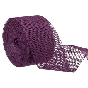 Unique Bargains Burlap Wired Soft Decorative Ribbon Trim for Gift Wrapping - 1 of 4