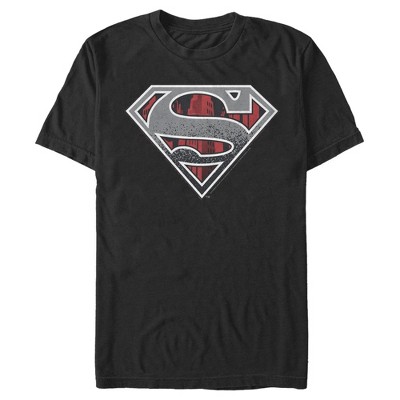 superman t shirt black and red