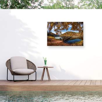 Celebrate Life Gallery Maple Trees at the Docks Outdoor Canvas Art