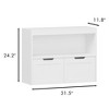 GlasFlength Decorative Storage Cabinets Farmhouse Modern Style，Ample Storage, Sturdy Build，Natural with Spaious Compartment，White, 31.5"*11.8"*24.2" - 2 of 4