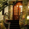 Christmas Garland for Mantle, 6Ft Battery Operated Prelit Garland Christmas Decorations, Poinsettias Flowers & Ball Ornaments - 2 of 4