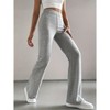 Womens Soft Knit Wide Leg Lounge Pants Casual Relaxed Comfy Loose Ribbed Pajama Pants - 4 of 4