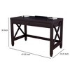 Fortune Candy 30.25'' Tall Cocoa Brown Home Office Desk with Two Drawers, Rectangular Wood Table with X-Brace Legs - 4 of 4