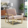 LeisureMod Velvet Accent Arm Chair with Gold Stainless Steel Legs - Montgomery Series for Living Room, Bedroom, Office - 2 of 4
