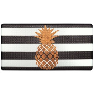Nicole Miller 20" x 39" New York Gold Pineapple Kitchen Mat: Fruit Pattern, Indoor Accent Rug, Flat Pile, PVC Material - 1 of 4