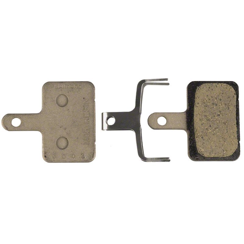 Shimano M05 Disc Brake Pads and Springs - Resin Compound, Steel Back Plate, One Pair, 1 of 2