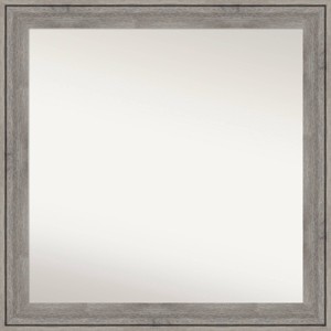 31" x 31" Regis Barnwood Gray Wood Wall Mirror: Square, Modern, Wood Frame - Amanti Art - 1 of 4
