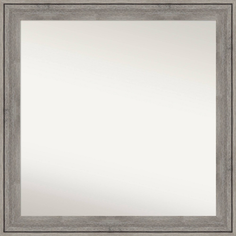 Photos - Wardrobe 31" x 31" Regis Barnwood Gray Wood Wall Mirror: Square, Modern, Wood Frame - Amanti Art