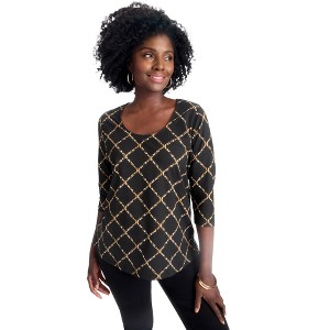 Jessica London Stretch Cotton Scoop Neck Tee - 1 of 4