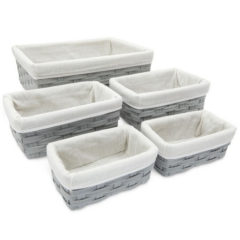 Modern Wire Nesting Storage Pantry Organization Baskets w/ Handles, Set of  3