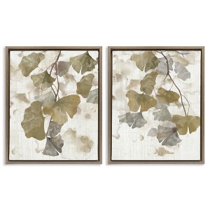 Stupell Industries Rustic Gingko Leaves, 17" x 21" - 1 of 4