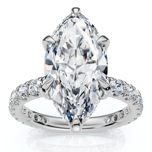 Pompeii3 Certified 4Ct Viviana Marquise Diamond Engagement Ring 14k Gold or Platinum - 1 of 4