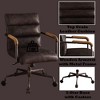 PAGED Retro Office Chair Height Adjustable Gaming Chair with Lift Seat, High Backrest, Wooden Armrest for Living Room, Home Office - 2 of 4
