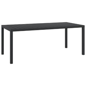 vidaXL Garden Dining Table Black Aluminum and WPC - 1 of 4