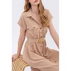 August Sky Women's Belted Button Up Shirt Dress - 4 of 4