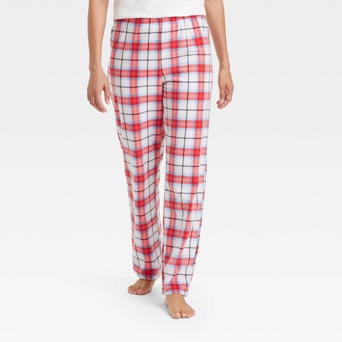 Women s Plaid Microfleece Holiday Matching Family Pajama Pants Wondershop White Xs Target