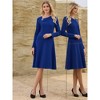 INSPIRE CHIC Women's Elegant A-Line Asymmetrical Neckline Wear to Work Flare Dress - 2 of 4
