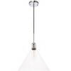 Elegant Lighting Hugh 1 light Chrome and Clear glass pendant - 3 of 4