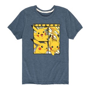 Boys' - Pokémon - Pikachu Poses Short Sleeve Graphic T-Shirt - 1 of 4