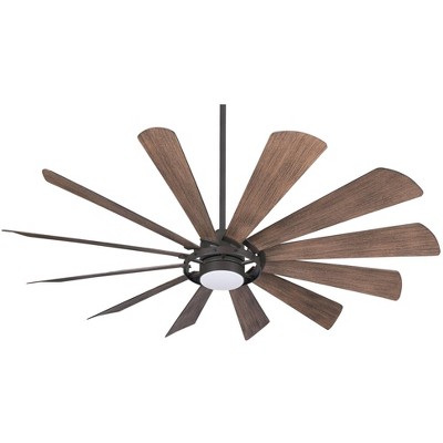 65" Minka Aire Farmhouse Indoor Ceiling Fan with Dimmable LED Light Oil Rubbed Bronze for Living Room Kitchen Bedroom Family House