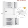 71" Pantry Cabinet w/ Power Outlets and Lights, Large Kitchen Hutch Storage w/ Microwave Stand, Tall Pantry Kitchen Cabinet w/ Cupboard - 2 of 4