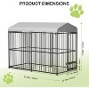 Outdoor Heavy Duty Metal Dog Cage Kennel with Rotating Feeding Bowl, Waterproof Roof Cover and Lock for All Dog Breeds - 2 of 4
