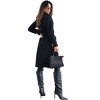 Women Elegant Notched Collar Double Breasted Overcoat with Tie Belt Trench Coat Fall Winter - 3 of 4