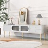Acekool TV Stand with Storage Drawers and Cabinets, Easy Assembly Media Console for TVs up to 80", White - 3 of 4