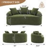 Racxily Green Curved Loveseat: Compressed No Assembly, Chenille Small Sofa, 30D Sponge, Compact for Apartments, 65" L, 300Lbs, 3 Pillows - 4 of 4