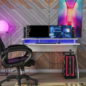 PAGED Modern Writing Desk Home Office Desks with USB Port, Computer Desk for Living Room, Study - 1 of 4