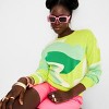 Women's Abstract Oversized Crewneck Sweater - Future Collective™ with Alani Noelle Yellow/Green - image 3 of 3