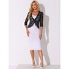 INSPIRE CHIC Women's Floral Lace Evening 3/4 Sleeves Formal Elegant Bolero Cardigan - 4 of 4