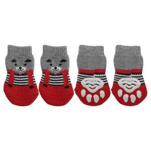 Unique Bargains  Dogs Cats Socks Non-Slip Indoor Paw Protection 4 Pcs - 1 of 4