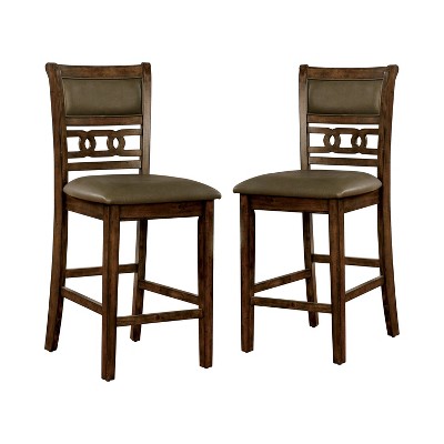 Set of 2 Harper Cushioned Wood Counter Height Dining Chair Walnut - HOMES: Inside + Out