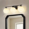 DORESshop 25 in. 3-Light Black Vanity Light with Milk White Globe Glass Shades for Bathroom, Mirror, Living Room - 4 of 4