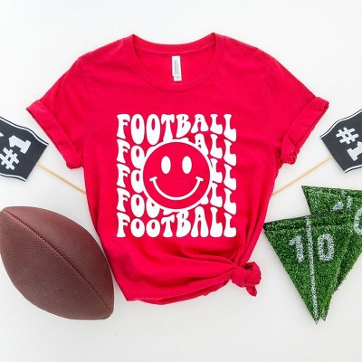 Simply Sage Market Women's Just Livin' Football Smiley Face Short Sleeve Graphic Tee