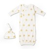 Makemake Organics GOTS Certified Organic Cotton Wrap-Front Knotted Gown for Babies - Summer Sun, 0-3 Months - 2 of 4