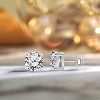 4 Prong 2 Carat Round Shaped Moissanite Solitaire Stud Earrings in 18k White Gold Plating for Women - 3 of 4