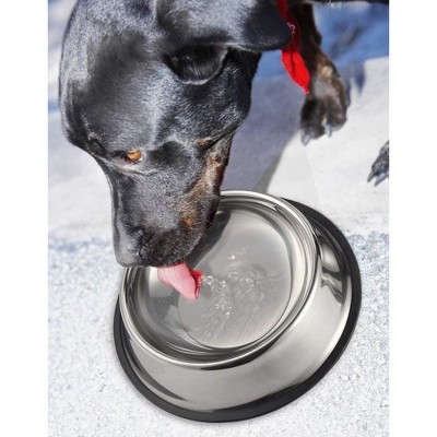 Stainless Steel Non-Skid Pet Food and Water Bowls Set