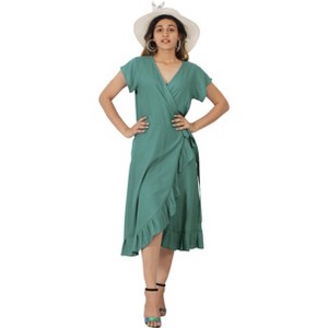 LA LEELA Women's Open Front Summer Vacation Beach Wear Bathing Suit Casual Holiday Top Bikini Swimwear Swim Suit Coverups Duster - 1 of 4