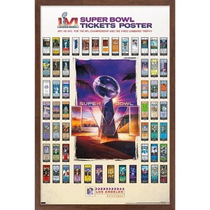 Trends International NFL League - Super Bowl LVI - Tickets Framed Wall Poster Prints - 1 of 4