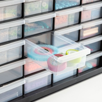 IRIS USA 24 Drawer Stackable Storage Cabinet for Hardware Crafts, Black Small Brick Organizer Utility Chest, Scrapbook Art Hobby Multiple Compartment