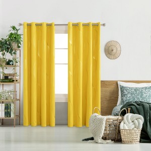 Deconovo Gold Wave 52 Width Curtain (2 Panel) - 1 of 4