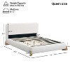 Kumasinova Elegant Boucle Bed Frame with Headboard,Luxury Bedroom Centerpiece with Sturdy Wooden Slats,800lbs Capacity - 3 of 4
