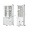 Okak Modern Freestanding Display Buffet Cabinet with 1 Drawer, Wooden Bookshelves Pantry Cabinet for Kitchen/Hallways/Living Room - 4 of 4