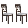 Rubber Wood Dining Chairs Set of 2, Upholstered Kitchen Chairs Side Stylish Kitchen Chairs with Solid Wood Legs and Padded Seat-Tanpinhause - 2 of 4
